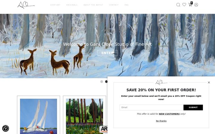 Screenshot of garyclose.com