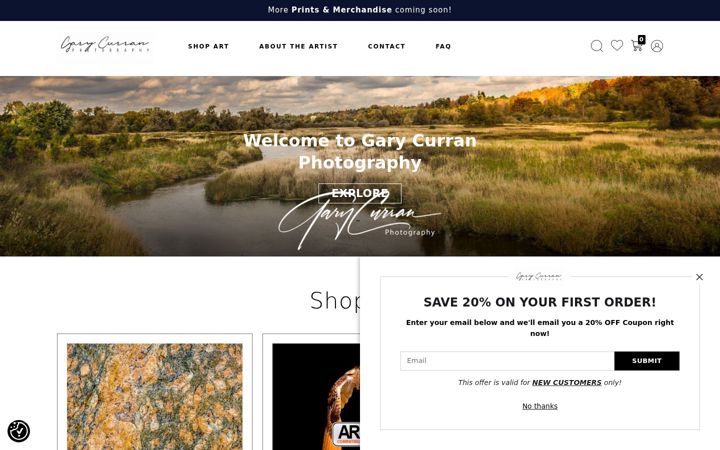 Screenshot of garycurranphotography.com