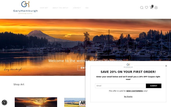 Screenshot of garyhamburghphotography.com