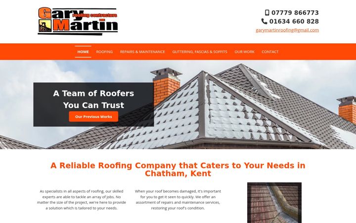 Screenshot of garymartinroofing.co.uk