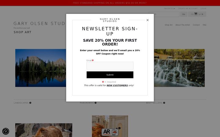 Screenshot of garyolsenstudios.com