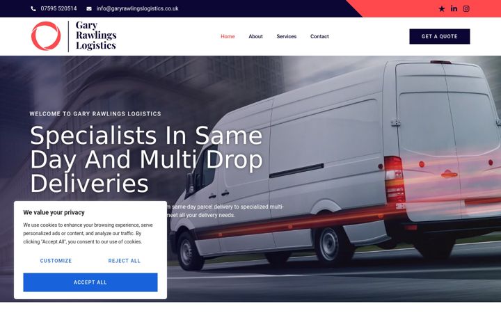 Screenshot of garyrawlingslogistics.co.uk