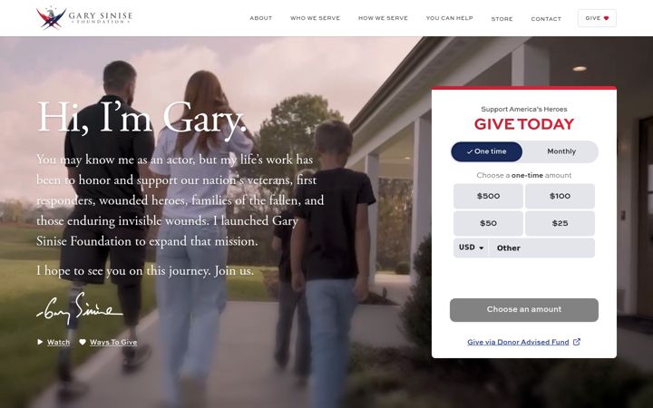 Screenshot von garysinisefoundation.org