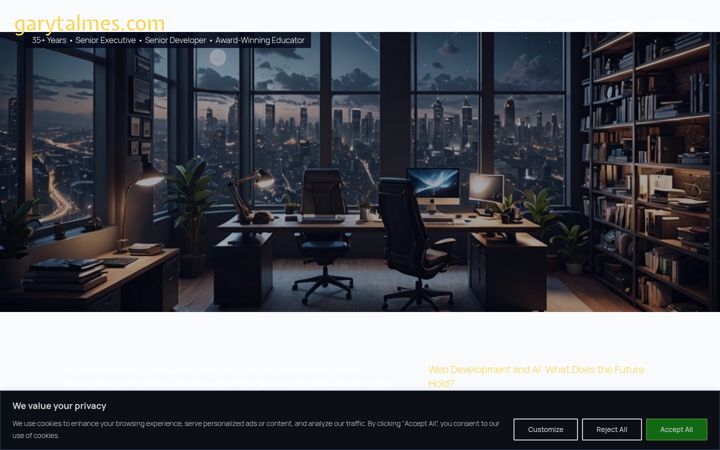 Screenshot of garytalmes.com