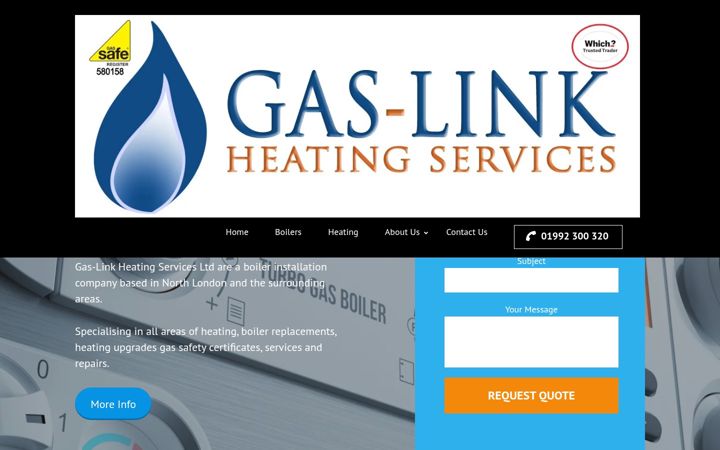Screenshot of gas-linkheating.co.uk