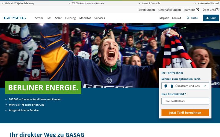 Screenshot of gasag.de