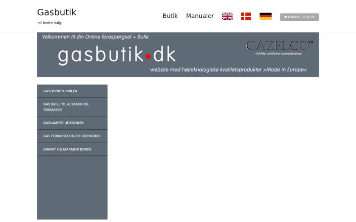 Screenshot of gasbutik.dk