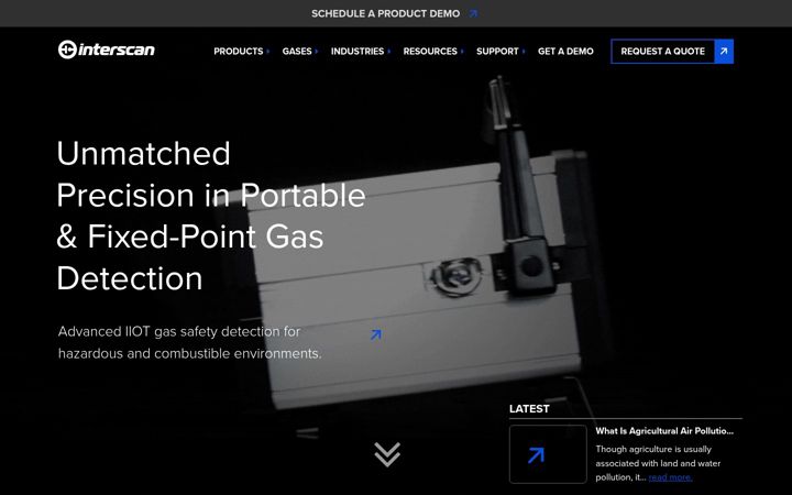 Screenshot of gasdetection.com