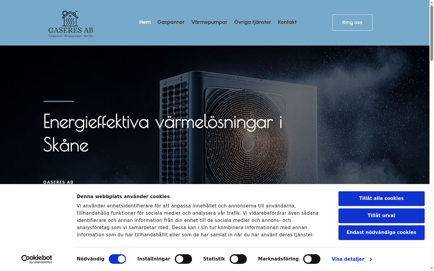 Screenshot of the consent banner shown before any interaction