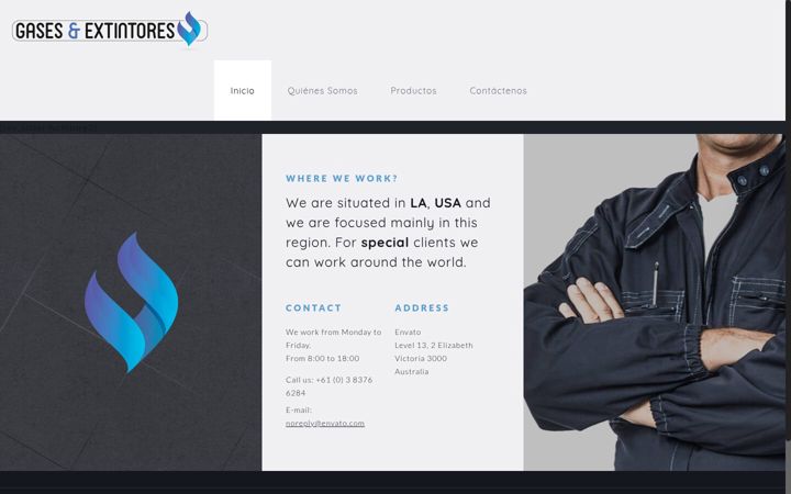 Screenshot of gasesyextintores.com