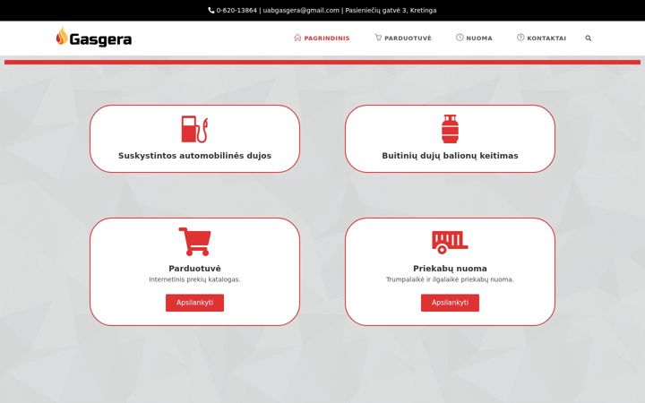 Snímek obrazovky gasgera.lt