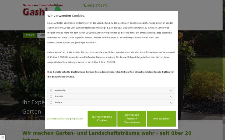 Screenshot of gashi-landschaftsgaertner.de