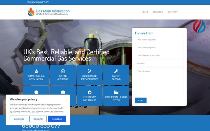 Screenshot of gasmaininstallation.com