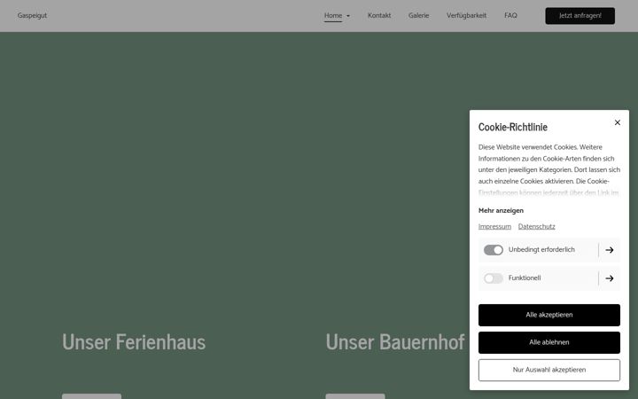 Screenshot of gaspeigut.at