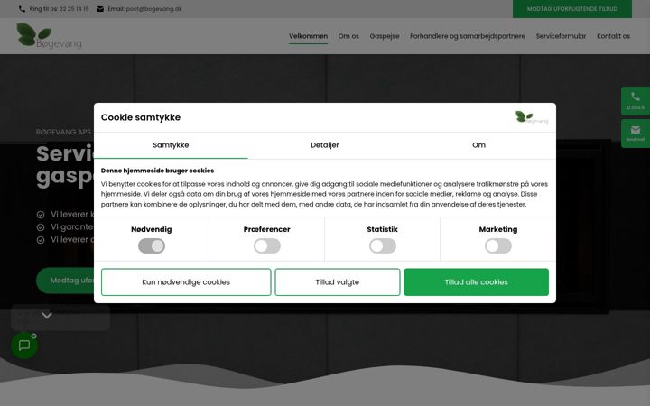 Screenshot of gaspejsservice.dk