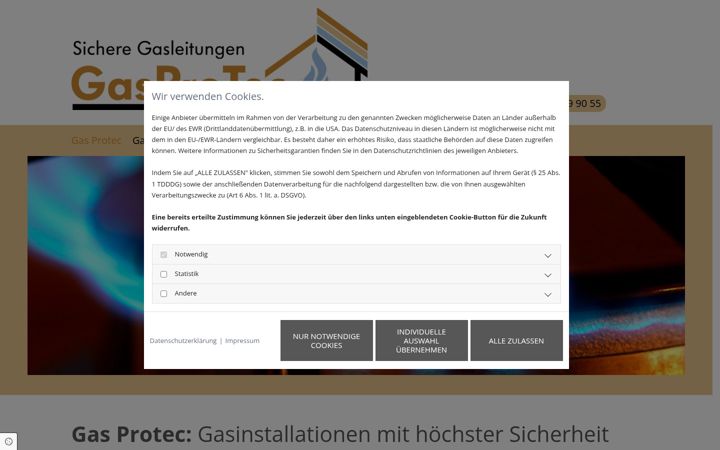 Screenshot of gasprotec.de