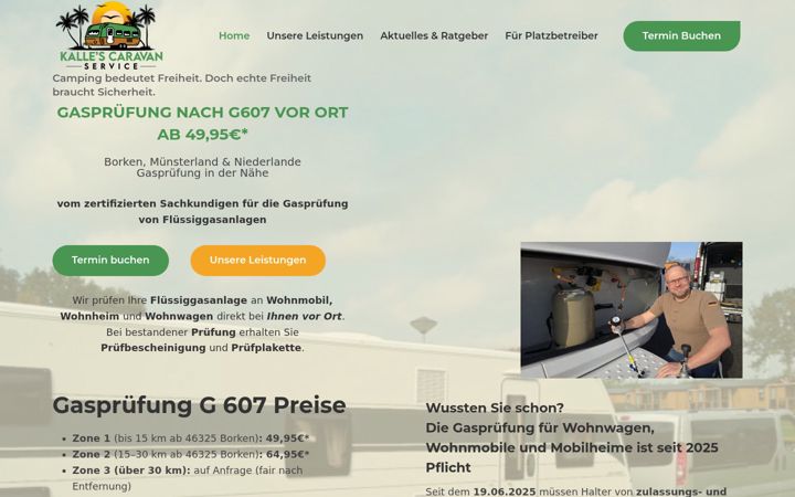 Screenshot of gaspruefung-caravan.de