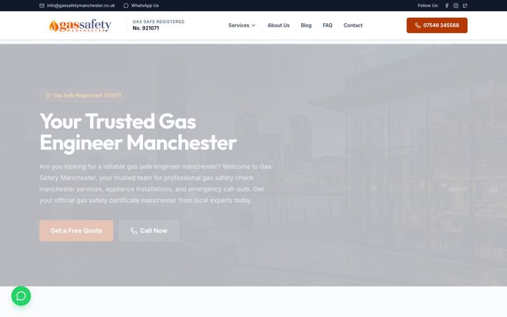 Screenshot of gassafetymanchester.co.uk