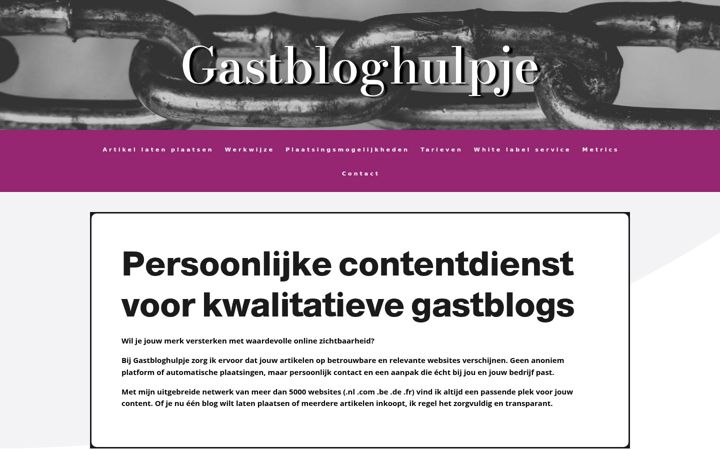 Screenshot of gastbloghulpje.nl