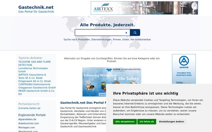 Screenshot of gastechnik.net