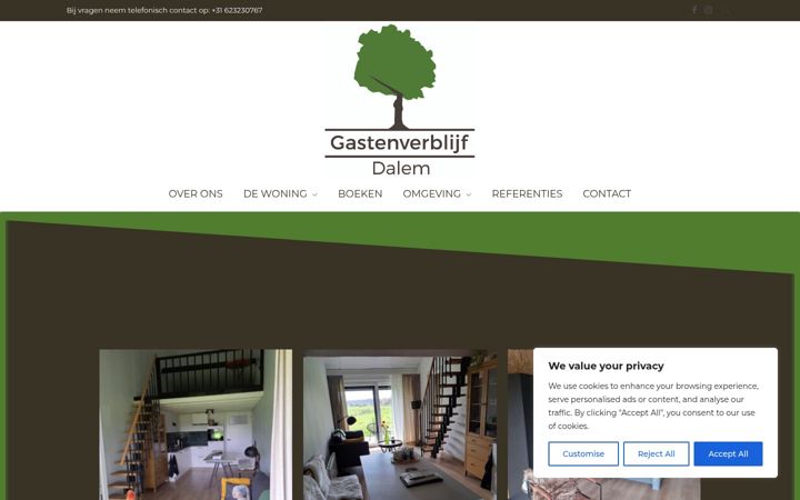 Screenshot of gastenverblijfdalem.nl