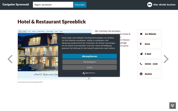 Screenshot of gastgeber-im-spreewald.de