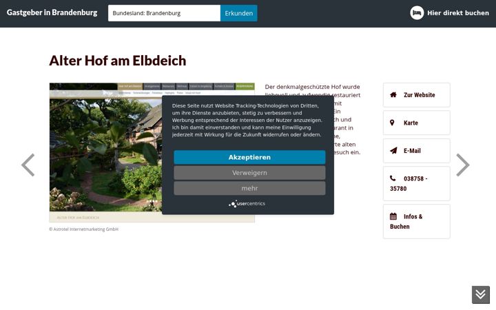 Screenshot of gastgeber-in-brandenburg.de