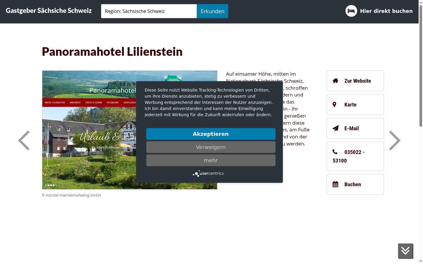 Capture d'écran de la bannière de consentement affichée avant toute interaction