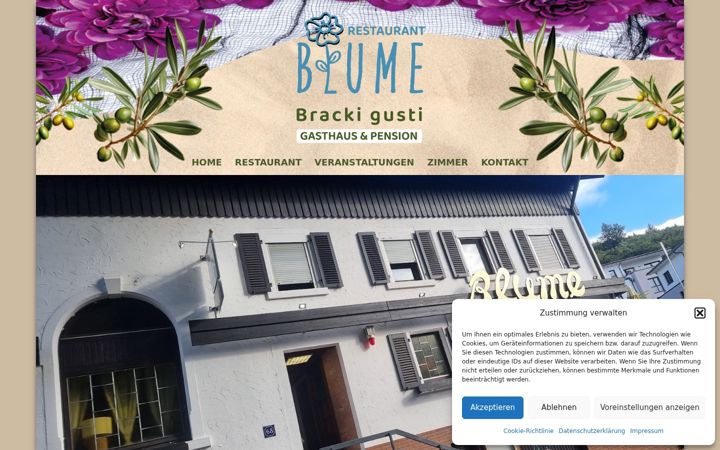 Screenshot of gasthaus-blume-bracki-gusti.de