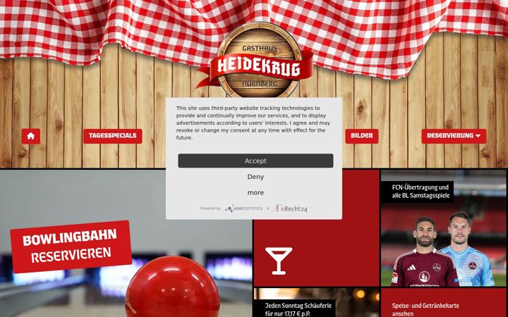 Screenshot of gasthaus-heidekrug-nuernberg.de