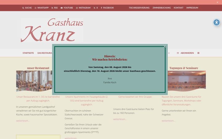 Screenshot of gasthaus-kranz.de