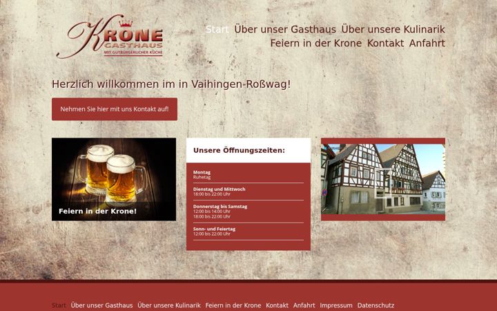 Screenshot of gasthaus-krone-rosswag.de