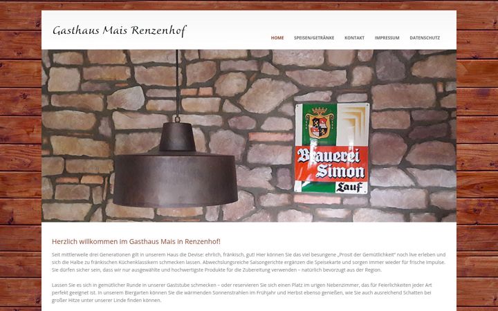 Screenshot of gasthaus-mais-renzenhof.de