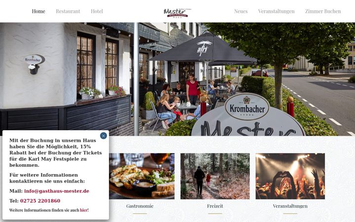 Screenshot of gasthaus-mester.de