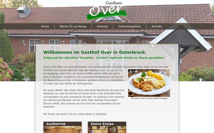 Screenshot of gasthaus-over.de