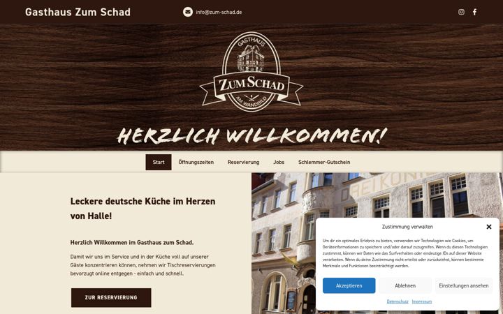 Screenshot of gasthaus-schad.de