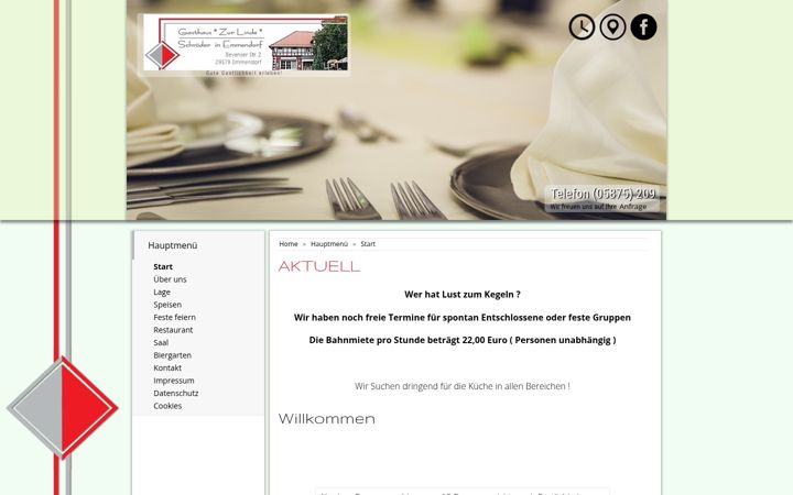Screenshot of gasthaus-schroeder-emmendorf.de