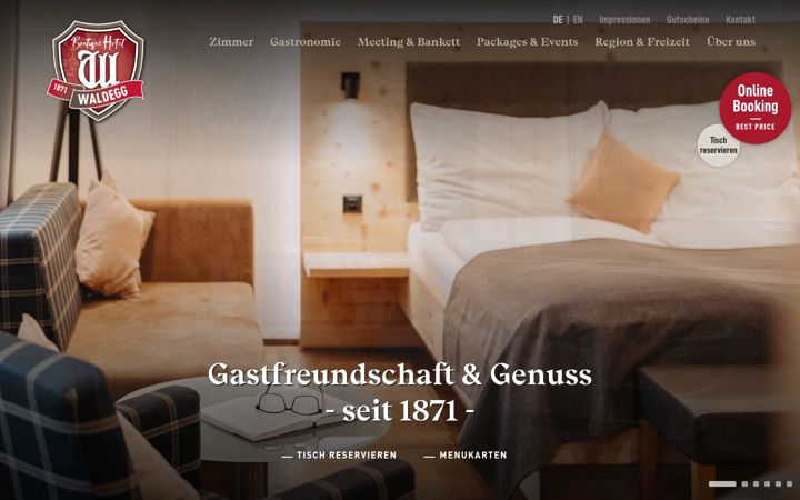 Screenshot of gasthaus-waldegg.ch