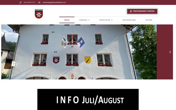 Screenshot of gasthausedelweiss.com