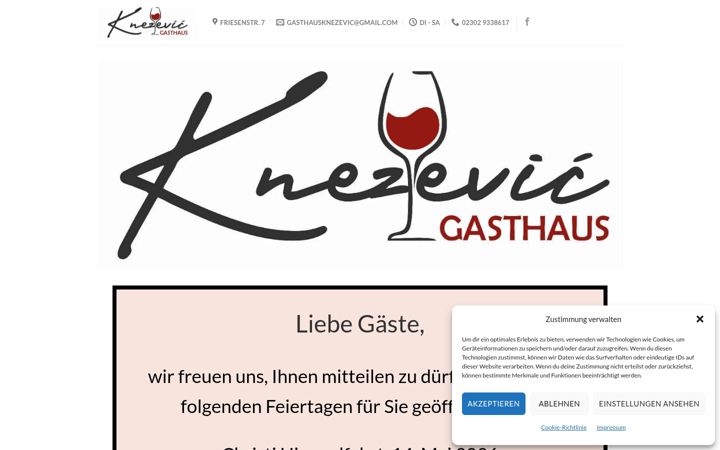 Screenshot of gasthausknezevic.de