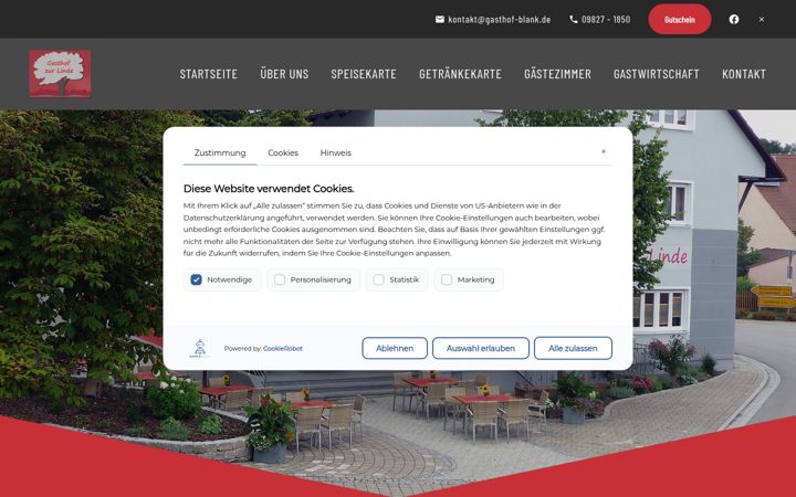 Screenshot of gasthof-blank.de