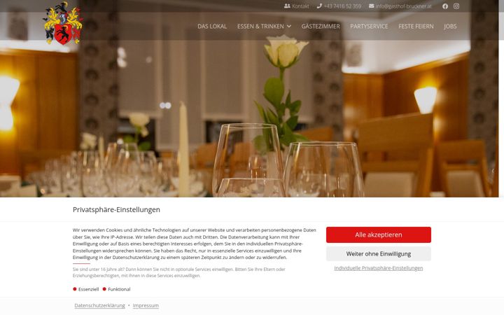 Screenshot of gasthof-bruckner.at