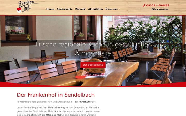 Screenshot of gasthof-frankenhof.de