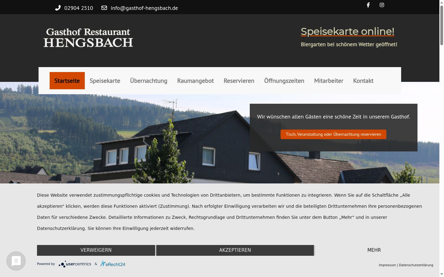 Screenshot del banner di consenso mostrato prima di qualsiasi interazione