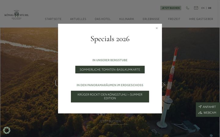 Screenshot of gasthof-koenigstuhl.de