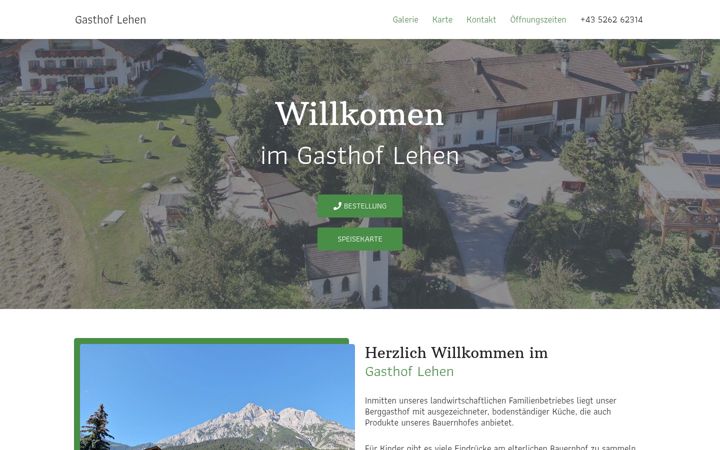 Screenshot of gasthof-lehen.at