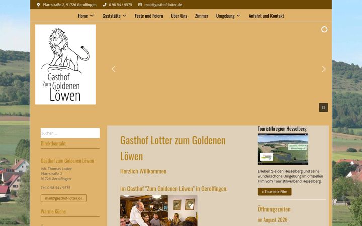 Screenshot of gasthof-lotter.de