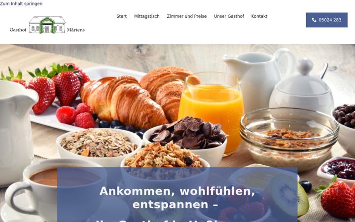Screenshot of gasthof-maertens.de