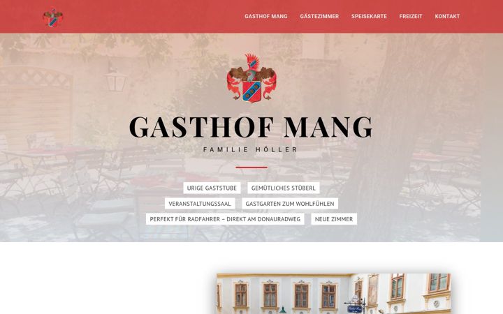 Screenshot of gasthof-mang.at