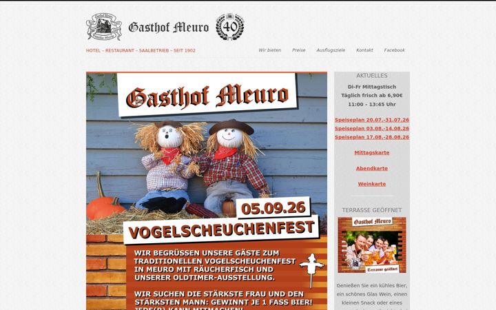 Screenshot of gasthof-meuro.de